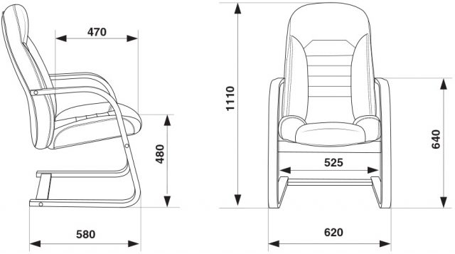 Кресло Бюрократ T-9923WALNUT-AV черный кожа полозья дерево — изображение 5