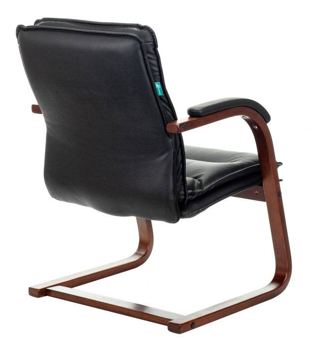Кресло Бюрократ T-9927WALNUT-AV черный кожа полозья дерево — изображение 4