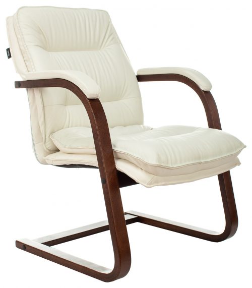 Кресло Бюрократ T-9927WALNUT-AV слоновая кость кожа крестов. дерево