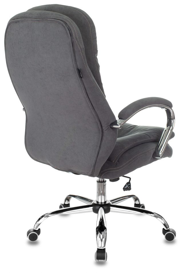 Кресло руководителя Бюрократ T-9950SL Fabric серый Alfa 44 крестов. металл хром — изображение 3