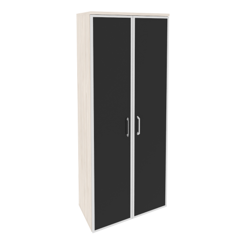 Onix Шкаф высокий широкий O.ST-1.10 R black Денвер Светлый/Стекло Black 800*420*1977