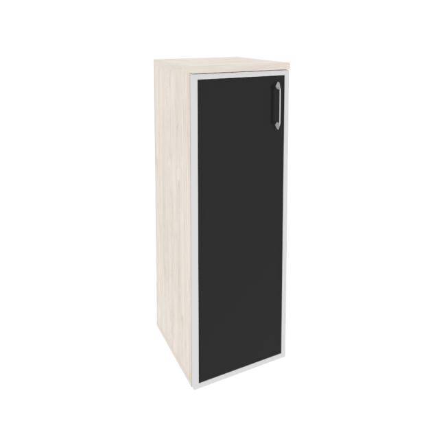 Onix Шкаф средний узкий левый O.SU-2.4 R (L) black Денвер Светлый/Стекло Black 400*420*1207
