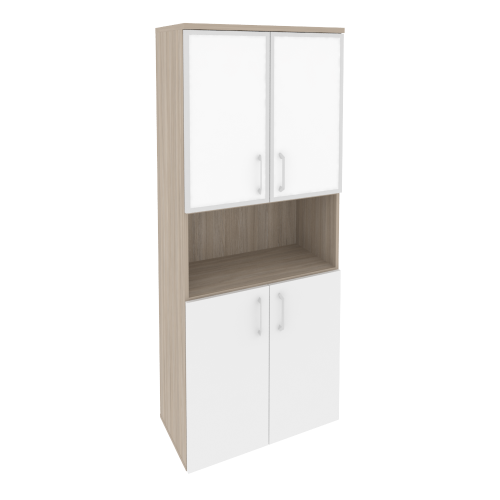 Onix Шкаф высокий широкий O.ST-1.4 R white Дуб Аттик/Белый Бриллиант/Стекло White 800*420*1977