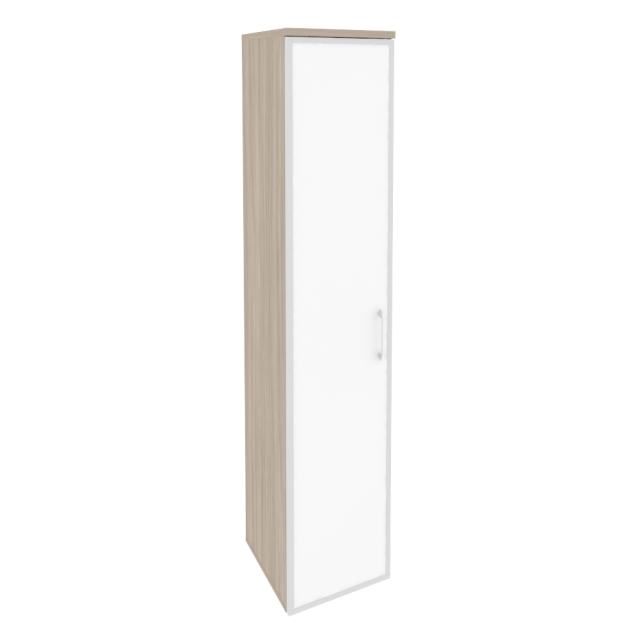 Onix Шкаф высокий узкий левый O.SU-1.10 R (L) white Дуб Аттик/Стекло White 400*420*1977