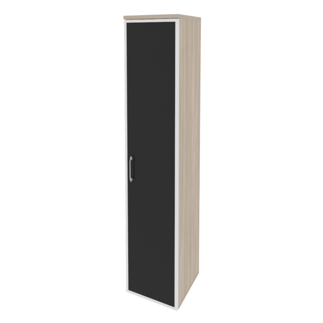 Onix Шкаф высокий узкий правый O.SU-1.10 R (R) black Дуб Аттик/Cтекло Black 400*420*1977