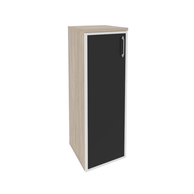 Onix Шкаф средний узкий левый O.SU-2.4 R (L) black Дуб Аттик/Cтекло Black 400*420*1207