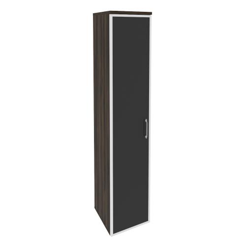 Onix Шкаф высокий узкий левый O.SU-1.10 R (L) black Дуб Мали/Стекло Black 400*420*1977
