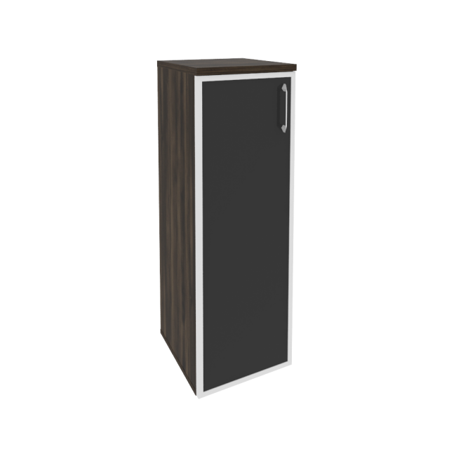 Onix Шкаф средний узкий левый O.SU-2.4 R (L) black Дуб Мали/Стекло Black 400*420*1207