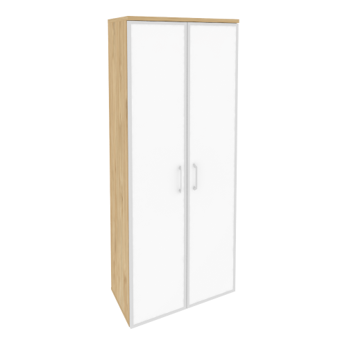 Onix Шкаф высокий широкий O.ST-1.10 R white Тиквуд Светлый/Стекло White 800*420*1977