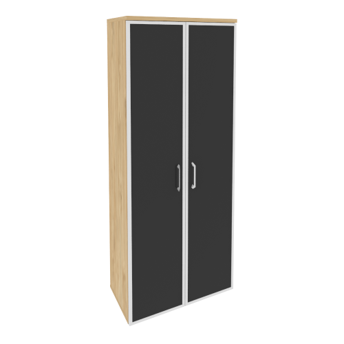 Onix Шкаф высокий широкий O.ST-1.10 R black Тиквуд Светлый/Стекло Black 800*420*1977