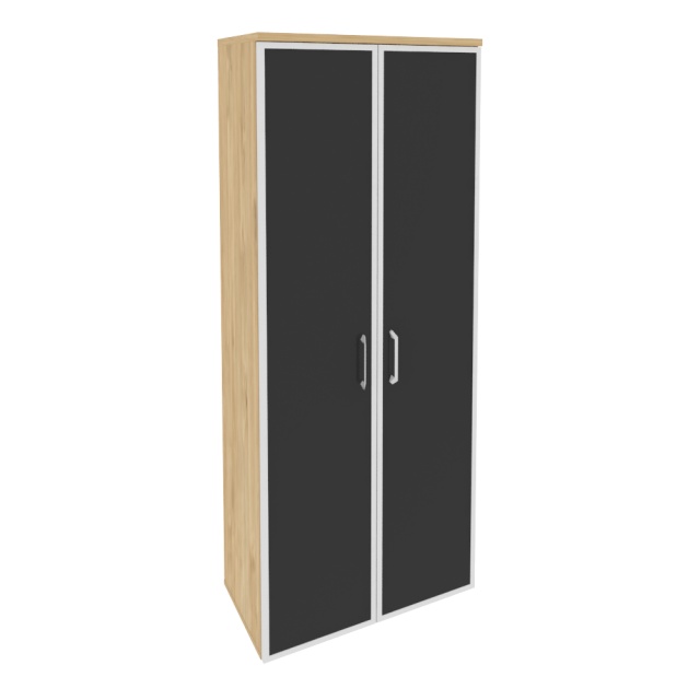 Onix Шкаф высокий широкий O.ST-1.10 R black Тиквуд Светлый/Стекло Black 800*420*1977
