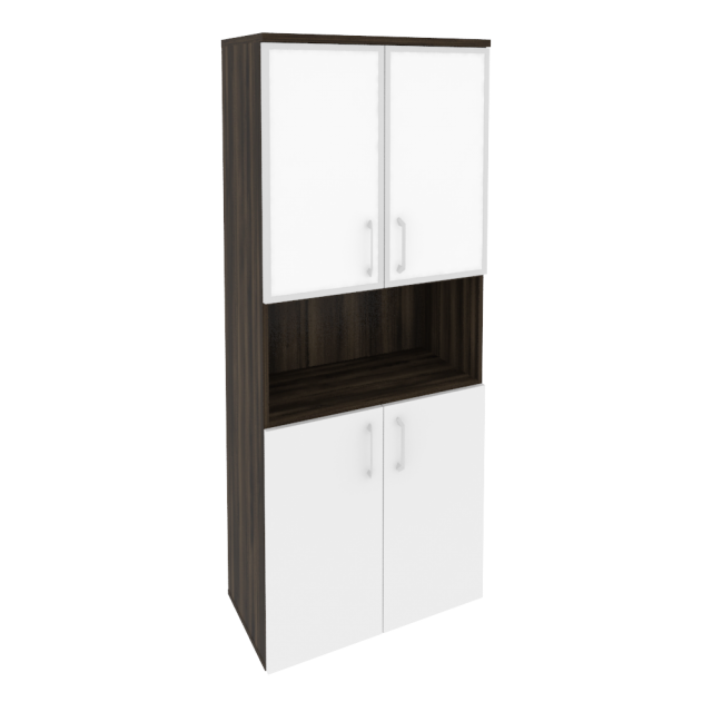 Onix Шкаф высокий широкий O.ST-1.4 R white Дуб Мали/Белый Бриллиант/Стекло White 800*420*1977