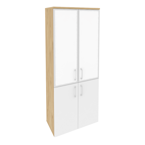 Onix Шкаф высокий широкий O.ST-1.2 R white Тиквуд Светлый/Белый Бриллиант/Стекло White 800*420*1977
