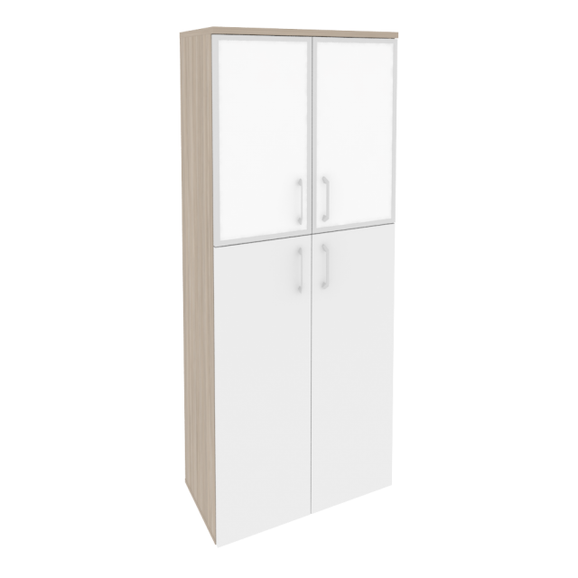 Onix Шкаф высокий широкий O.ST-1.7 R white Дуб Аттик/Белый Бриллиант/Стекло White 800*420*1977