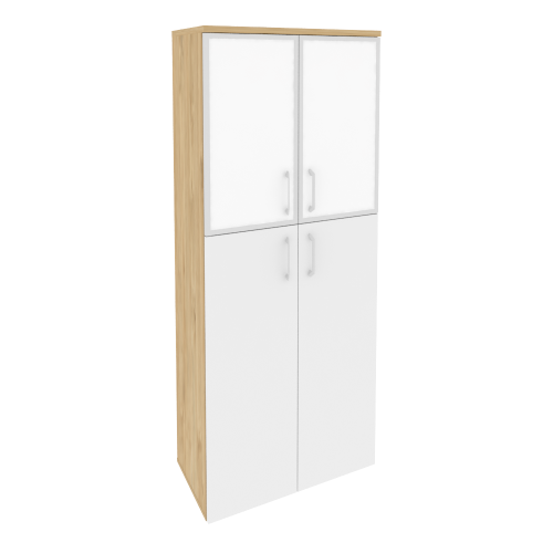 Onix Шкаф высокий широкий O.ST-1.7 R white Тиквуд Светлый/Белый Бриллиант/Стекло White 800*420*1977