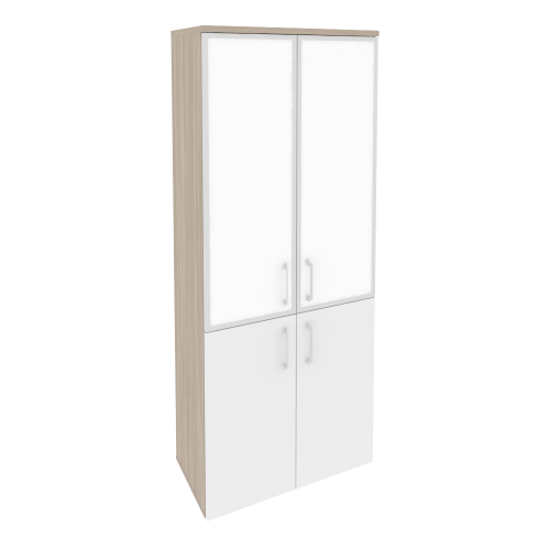 Onix Шкаф высокий широкий O.ST-1.2 R white Дуб Аттик/Белый Бриллиант/Стекло White 800*420*1977