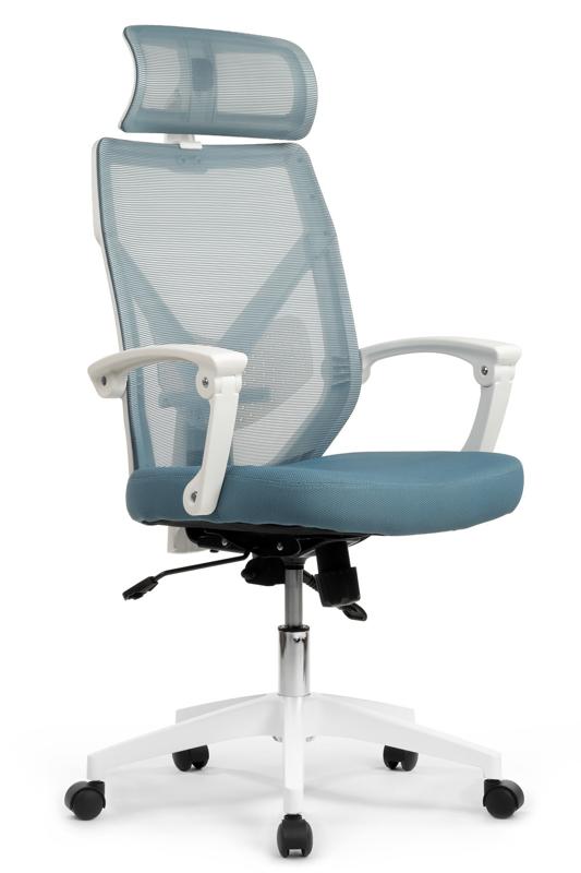 Кресло Oliver RCH W-203AC Белый пластик/Синий