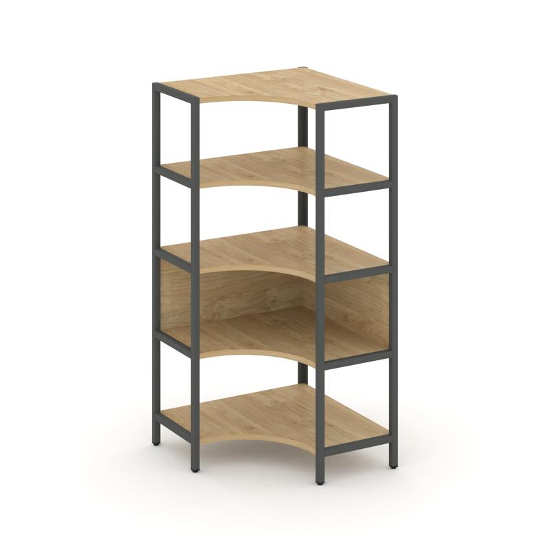 Shelf System Односекционный угловой стеллаж четырехярусный SN.STMU-411 Тиквуд Светлый/Металл Антраци