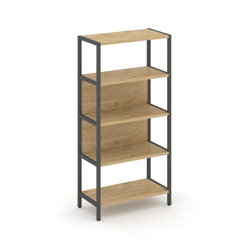 Shelf System Односекционный стеллаж четырехярусный SN.STM-411 Тиквуд Светлый/Металл Антрацит 810*400