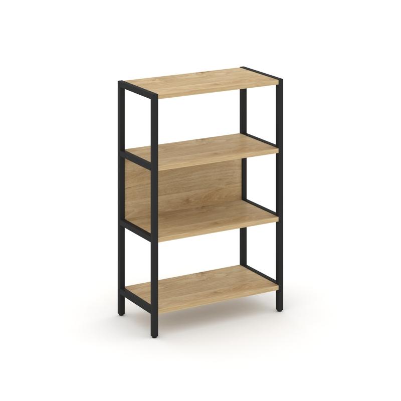 Shelf System Односекционный стеллаж трехярусный SN.STM-311 Тиквуд Светлый/Металл Черный 810*400*1246
