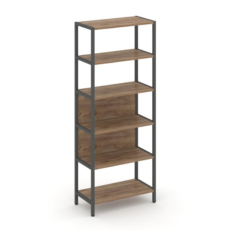 Shelf System Односекционный стеллаж пятиярусный SN.STM-511 Дуб Табак/Металл Антрацит 810*400*1980