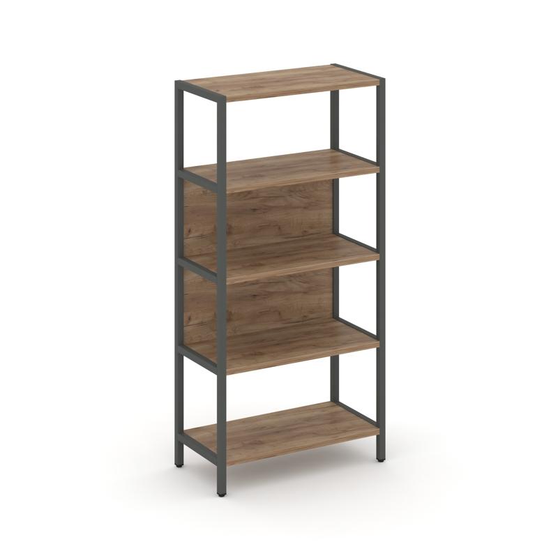 Shelf System Односекционный стеллаж четырехярусный SN.STM-411 Дуб Табак/Металл Антрацит 810*400*1613