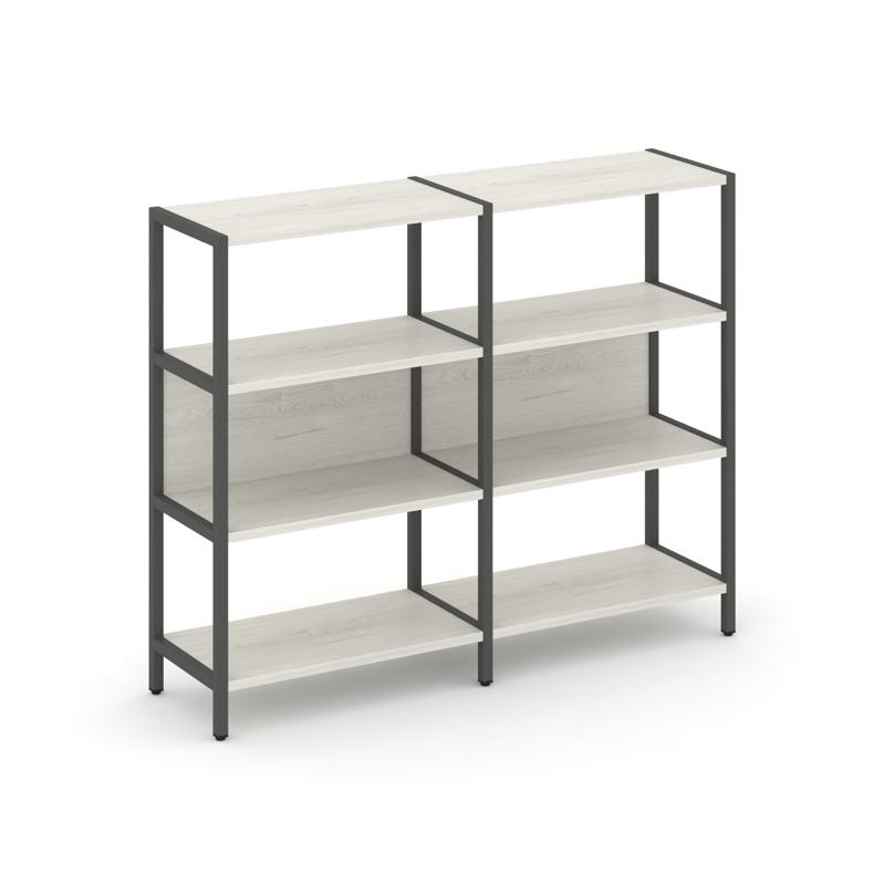 Shelf System Двухсекционный стеллаж трехярусный SN.STM-321 Дуб Наварра/Металл Антрацит 1590*400*1246