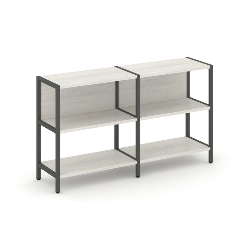 Shelf System Двухсекционный стеллаж двухярусный SN.STM-221 Дуб Наварра/Металл Антрацит 1590*400*879