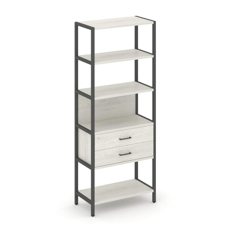 Shelf System Односекционный стеллаж пятиярусный с ящиками SN.STM-512 Дуб Наварра/Металл Антрацит 810