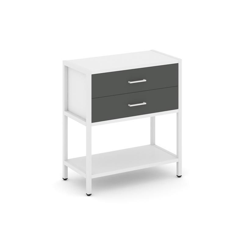 Shelf System Односекционный стеллаж двухярусный с ящиками SN.STM-212 Белый/Антрацит/Металл Белый 810