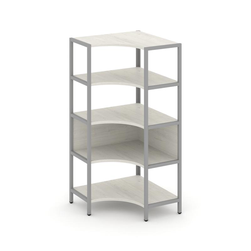 Shelf System Односекционный угловой стеллаж четырехярусный SN.STMU-411 Дуб Наварра/Металл Серый 810*