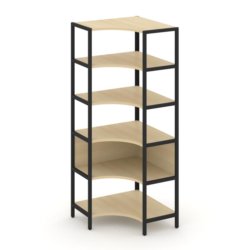 Shelf System Односекционный угловой стеллаж пятиярусный SN.STMU-511 Акация Лорка/Металл Черный 810*8
