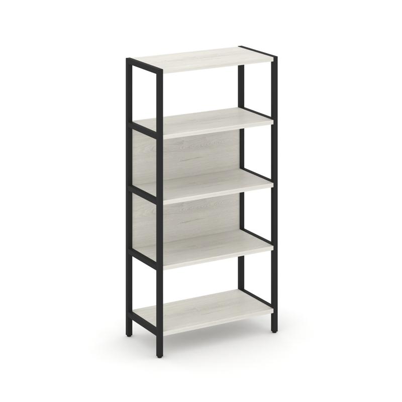 Shelf System Односекционный стеллаж четырехярусный SN.STM-411 Дуб Наварра/Металл Черный 810*400*1613