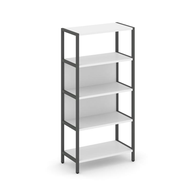 Shelf System Односекционный стеллаж четырехярусный SN.STM-411 Белый/Металл Антрацит 810*400*1613