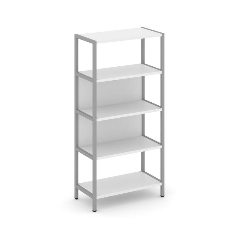 Shelf System Односекционный стеллаж четырехярусный SN.STM-411 Белый/Металл Серый 810*400*1613