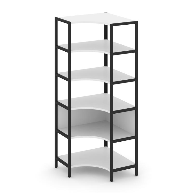 Shelf System Односекционный угловой стеллаж пятиярусный SN.STMU-511 Белый/Металл Черный 810*810*1980