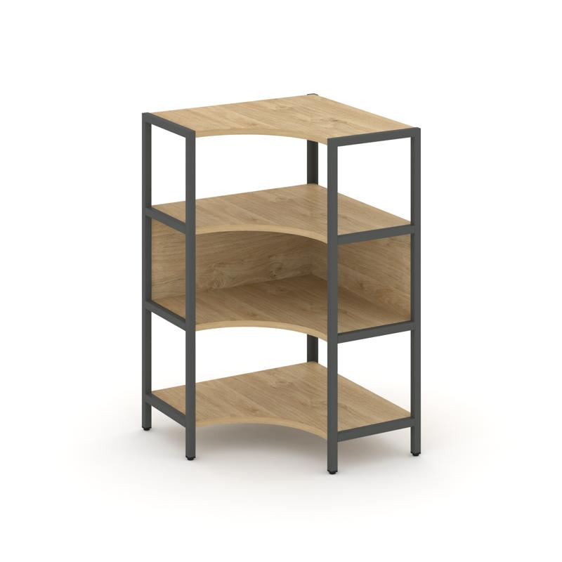 Shelf System Односекционный угловой стеллаж трехярусный SN.STMU-311 Тиквуд Светлый/Металл Антрацит 8