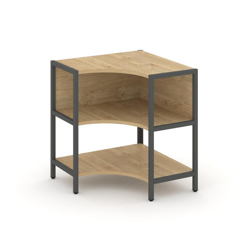 Shelf System Односекционный угловой стеллаж двухярусный SN.STMU-211 Тиквуд Светлый/Металл Антрацит 8