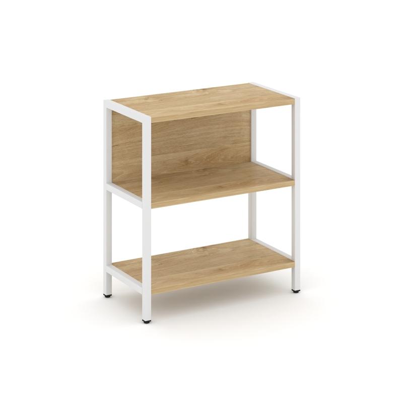 Shelf System Односекционный стеллаж двухярусный SN.STM-211 Тиквуд Светлый/Металл Белый 810*400*879