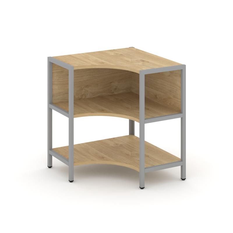 Shelf System Односекционный угловой стеллаж двухярусный SN.STMU-211 Тиквуд Светлый/Металл Серый 810*