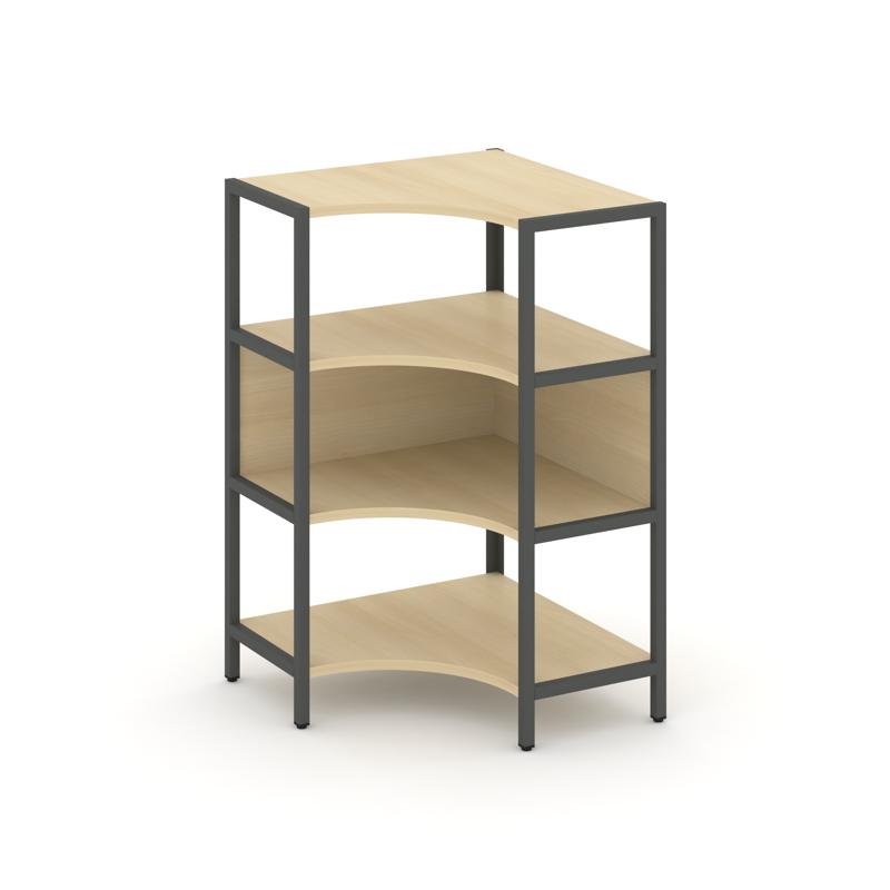 Shelf System Односекционный угловой стеллаж трехярусный SN.STMU-311 Акация Лорка/Металл Антрацит 810