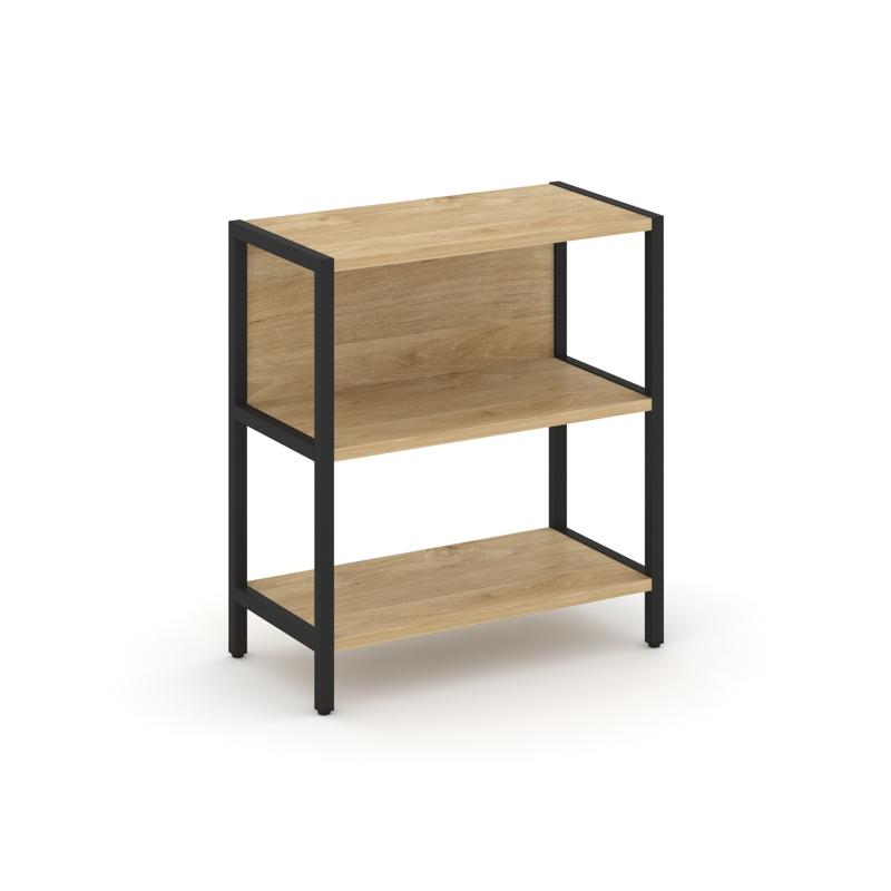 Shelf System Односекционный стеллаж двухярусный SN.STM-211 Тиквуд Светлый/Металл Черный 810*400*879