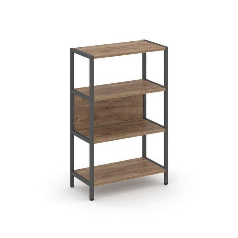 Shelf System Односекционный стеллаж трехярусный SN.STM-311 Дуб Табак/Металл Антрацит 810*400*1246