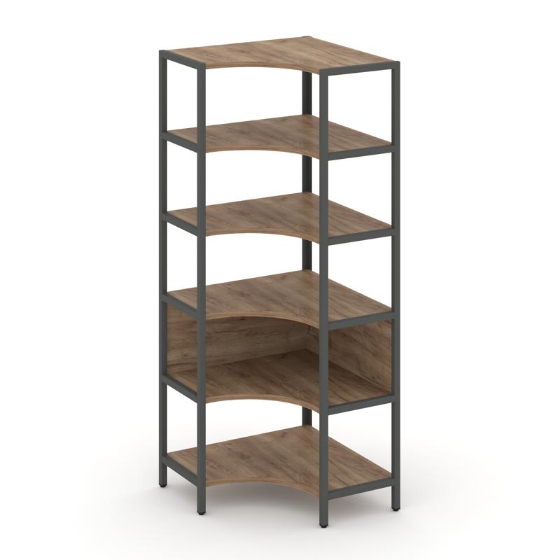 Shelf System Односекционный угловой стеллаж пятиярусный SN.STMU-511 Дуб Табак/Металл Антрацит 810*81