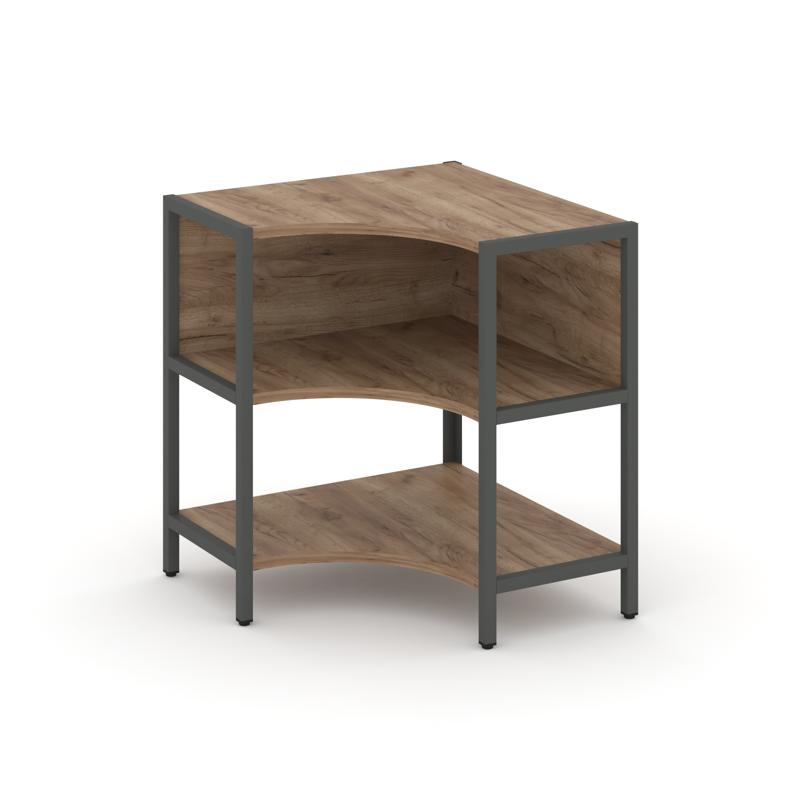 Shelf System Односекционный угловой стеллаж двухярусный SN.STMU-211 Дуб Табак/Металл Антрацит 810*81