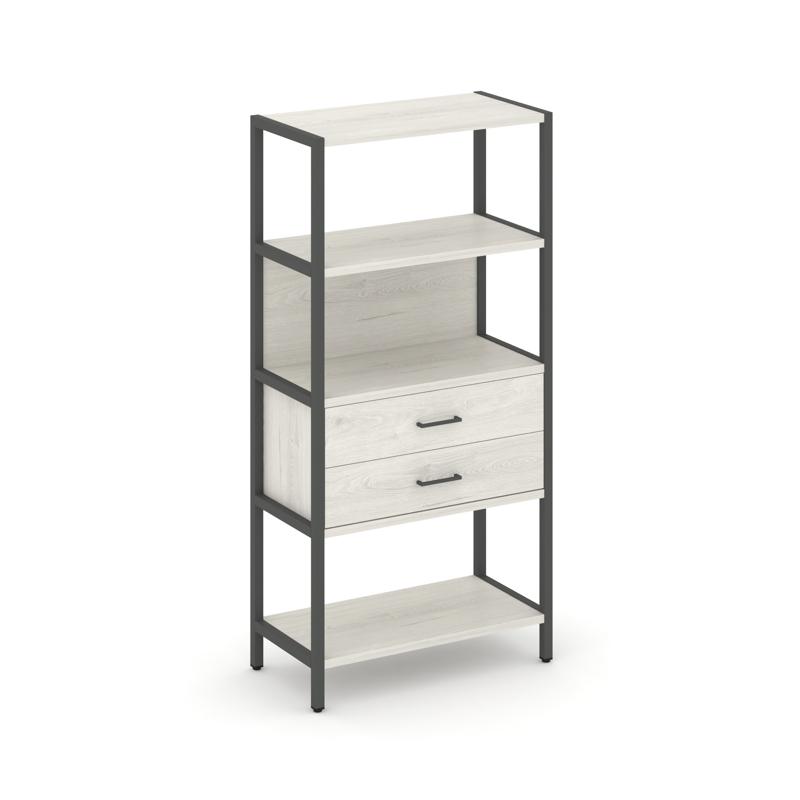 Shelf System Односекционный стеллаж четырехярусный с ящиками SN.STM-412 Дуб Наварра/Металл Антрацит
