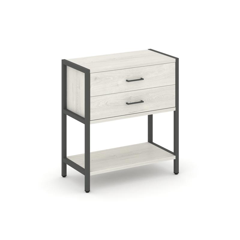 Shelf System Односекционный стеллаж двухярусный с ящиками SN.STM-212 Дуб Наварра/Металл Антрацит 810