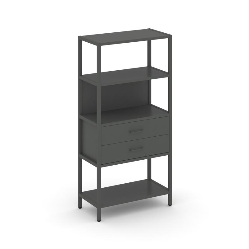 Shelf System Односекционный стеллаж четырехярусный с ящиками SN.STM-412 Антрацит/Металл Антрацит 810