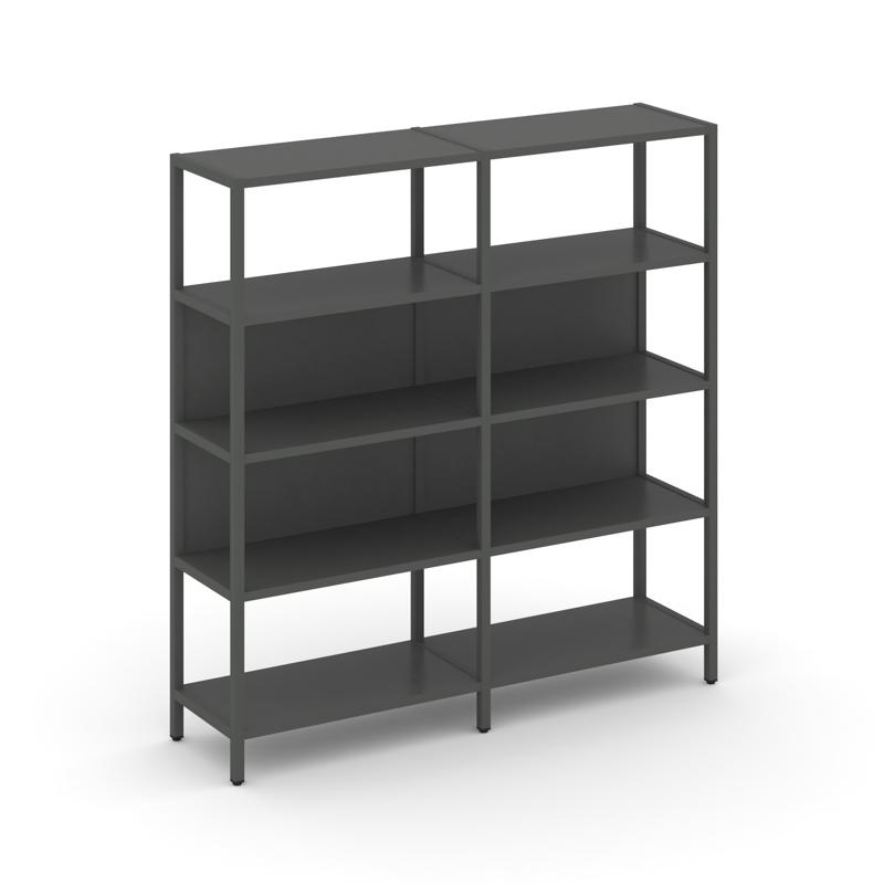Shelf System Двухсекционный стеллаж четырехярусный SN.STM-421 Антрацит/Металл Антрацит 1590*400*1613