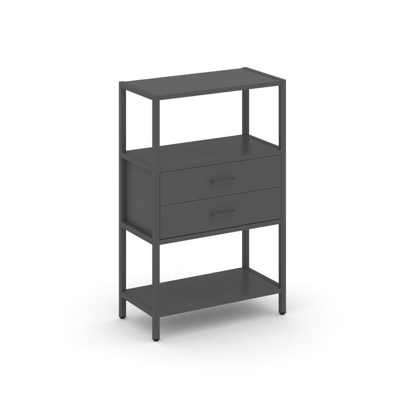 Shelf System Односекционный стеллаж трехярусный с ящиками SN.STM-312 Антрацит/Металл Антрацит 810*40